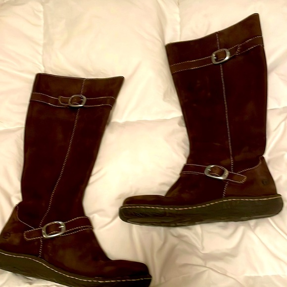 Born Shoes - Born Evergreen Brown Leather Tall Riding Boots 7.5 - never wore them -too small.